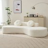 TiramisuBest 105.5 Curved Sofa Cloud Couch 3-4 Seater Point Shaped Corduroy 2 Pillows Modern Minimalist Living Room Bedroom - 2 of 4