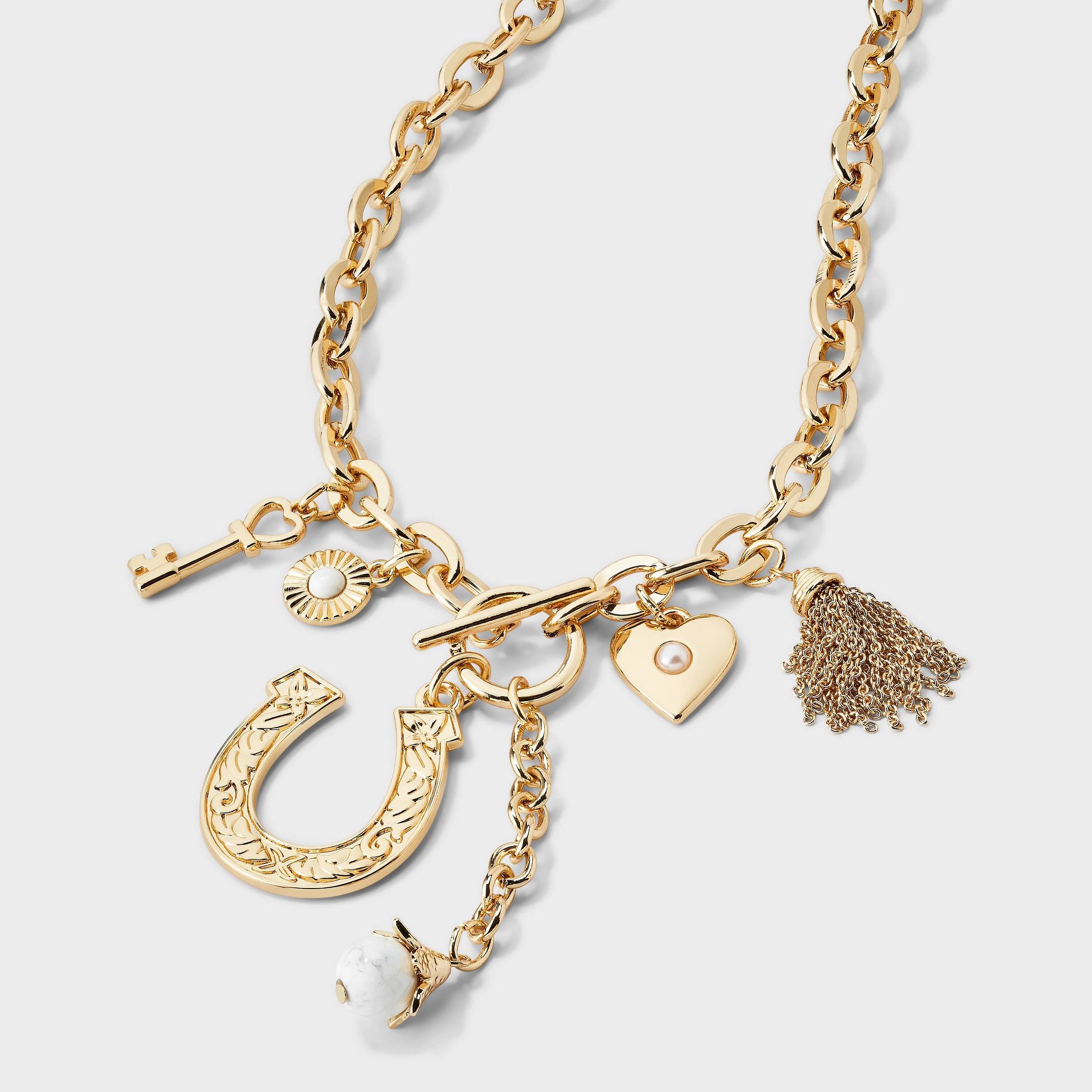 Lucky Charm Western Necklace - Universal Thread™ Gold/White