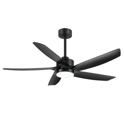 Airsurfer Vintage Black 5-Blade Ceiling Fan with LED Light & Remote, Silent DC Motor for Indoor Living Room or Bedroom