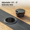 Captiva Designs 1Pc Outdoor Wood-look Rectangle Steel Frame Dining Table with Umbrella Hole - 4 of 4