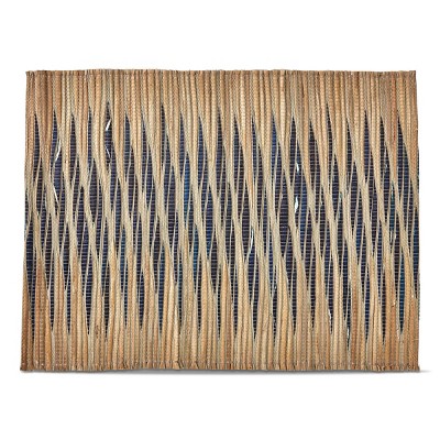 tagltd Bali Midnight Blue Placemat - Machine Washable, Everyday Use, 19"L x 14"W x 0.25"H, Stylish Table Decor