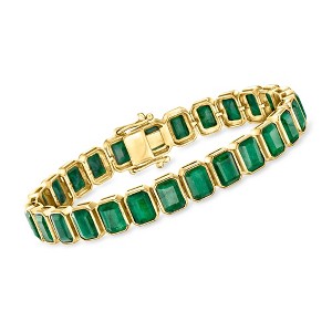 Ross-Simons 25.00 ct. t.w. Bezel-Set Emerald Bracelet in 18kt Gold Over Sterling - 1 of 4