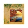 Cottage Garden West of The Wind Autumn Dock Red, Orange, Blue 24 x 24 Inch Waterproof Gallery Wrapped Canvas, Outdoor Garden, Yard, Patio All Weather - 2 of 2