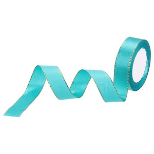 Unique Bargains Double Face Wide Satin Ribbon with Gold Edges for Wedding Bouquet - 1 of 4