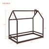 Bellemave Kids Montessori Floor Bed, Twin Size House Bed with Fence, Slats Not Included, Espresso - 2 of 4