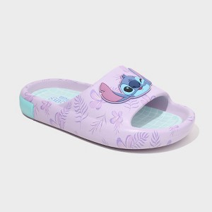 Kids' Lilo & Stitch Comfort Slides - Purple - 1 of 4