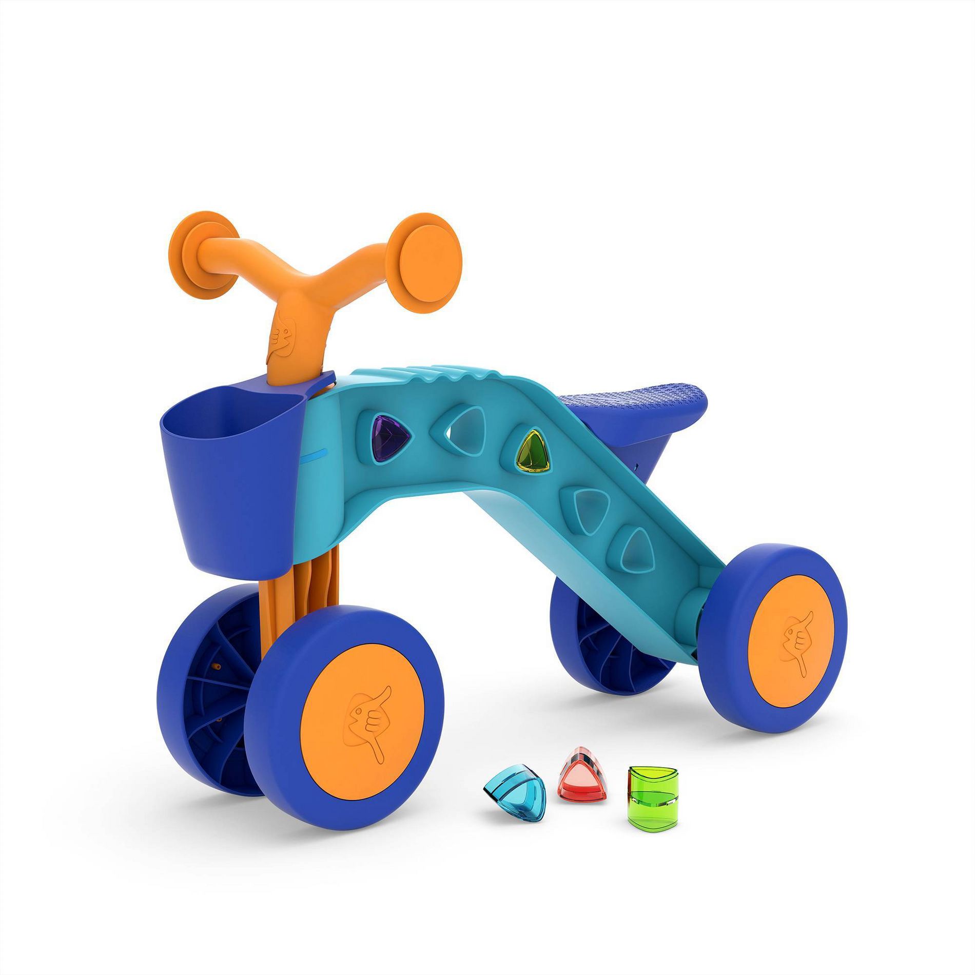 Chillafish Itsibitsi Blocks First Ride-On Toy with Play Blocks and Basket - Blue