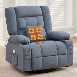 Clihome Kneading Massage Rocker Recliner Chair with 4-Point 3D Kneading Massage and Heat,with Rocking Function and 2 Cup Holders,USB Charge Port - 1 of 4