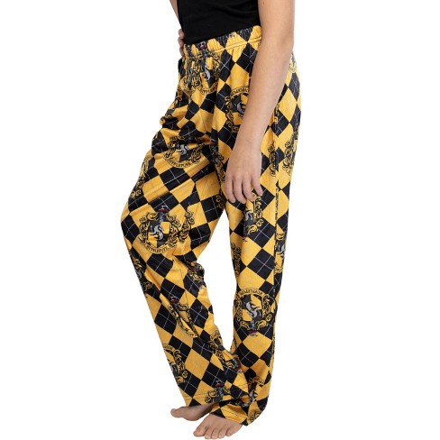 Harry Potter Big Girls Hogwarts Houses Lounge Pants Pajamas (Hufflepuff,  7/8) Yellow