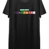 Minecraft Character Face Pixel Art Crew Neck Short Sleeve Women's Black T-shirt Dress - 2 of 4