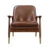 29.2" Cognac Faux Leather Mid-Century Accent Chair with Brass-Tipped Legs - 4 of 4