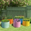 COWLOWN 5-Pack 18in Tall Kids Raised Garden Beds Outdoor, Round Galvanized Metal Planter Box for Planting Vegetables, Flowers, Fruit - 2 of 4
