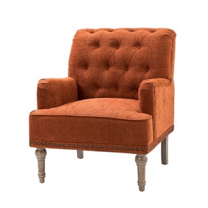 Naida Armchair with Carved Legs | ARTFUL LIVING DESIGN-RUST - 1 of 4