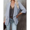 Womens Casual Jackets Fall Outfits for Lady Roll Up Open Front Blazer Longline Blazer Work Office Business Blazers - 4 of 4