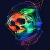 Junior's Design By Humans Glitch Skull By clingcling T-Shirt - 2 of 3