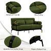Modern Loveseat Sofa 59" Sofa Couch 2-Seater Sofa with Flexible USB Ports , Unique Cylindrical Armrests for Living Room, Beige - 4 of 4