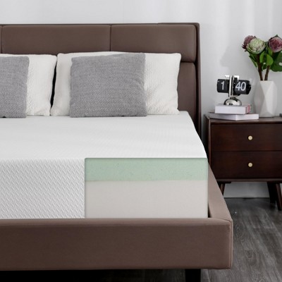 Vipbear 8/10 Inch Extra Firm Twin Size Memory Foam Mattress with Tencel Cover for Back Pain,Cooling Green Tea/Gel Bed Mattresses in a Box,Made in USA
