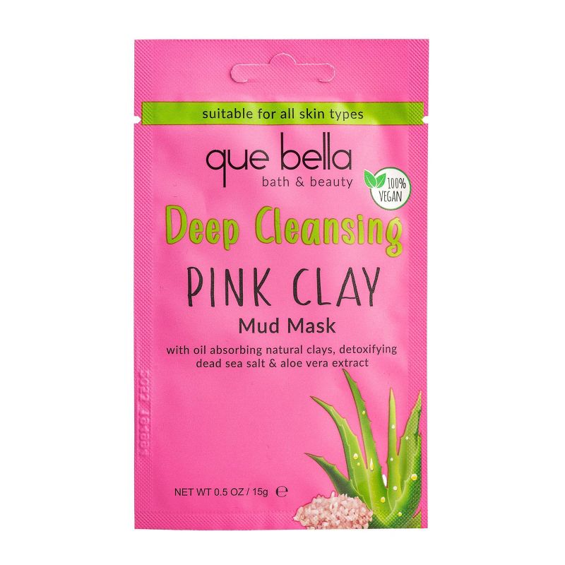 Que Bella Cleansing Pink Clay Mud Mask - 0.5oz, 1 of 12