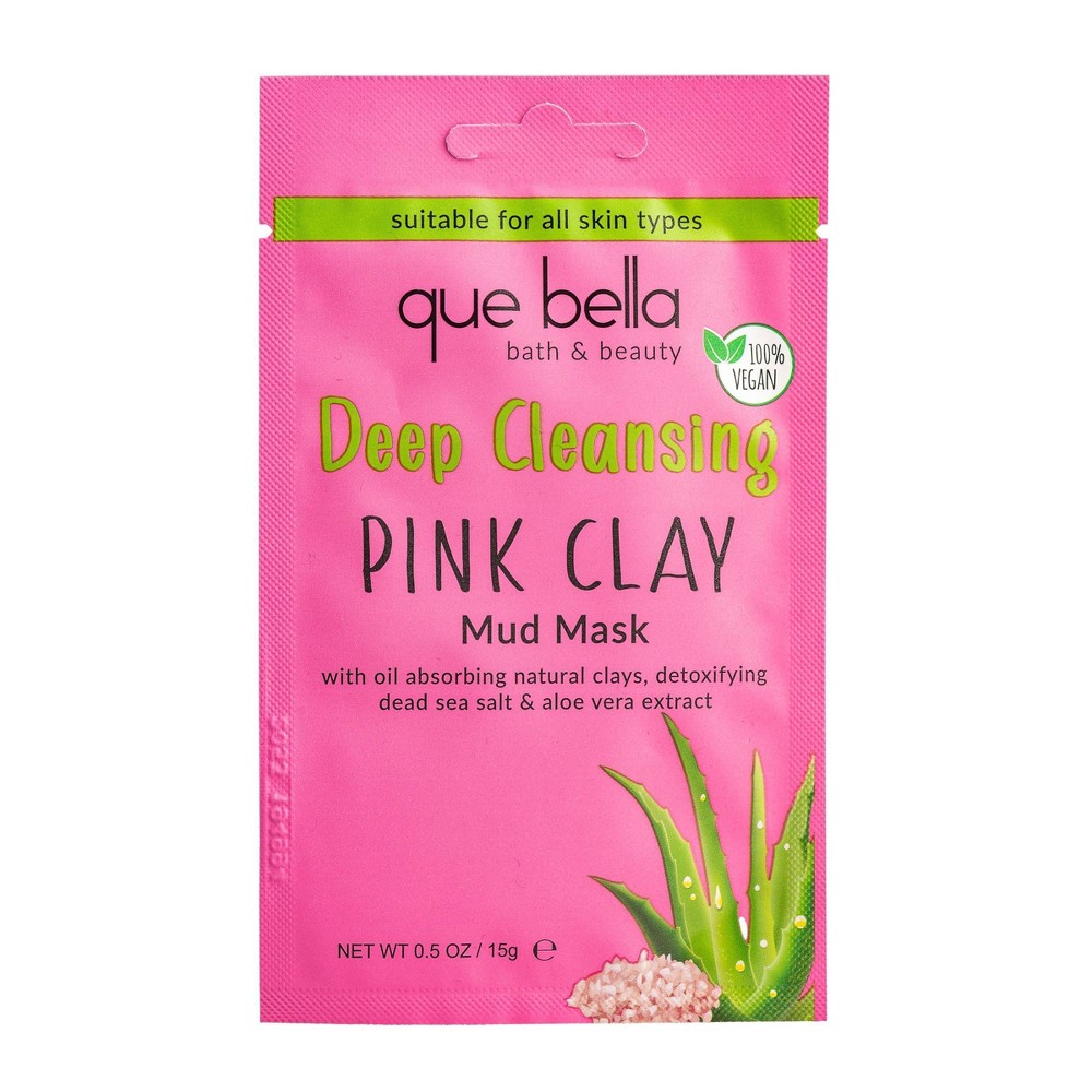 Que Bella Deep Cleansing Pink Clay Mud Mask - 0.5oz, 72/Box