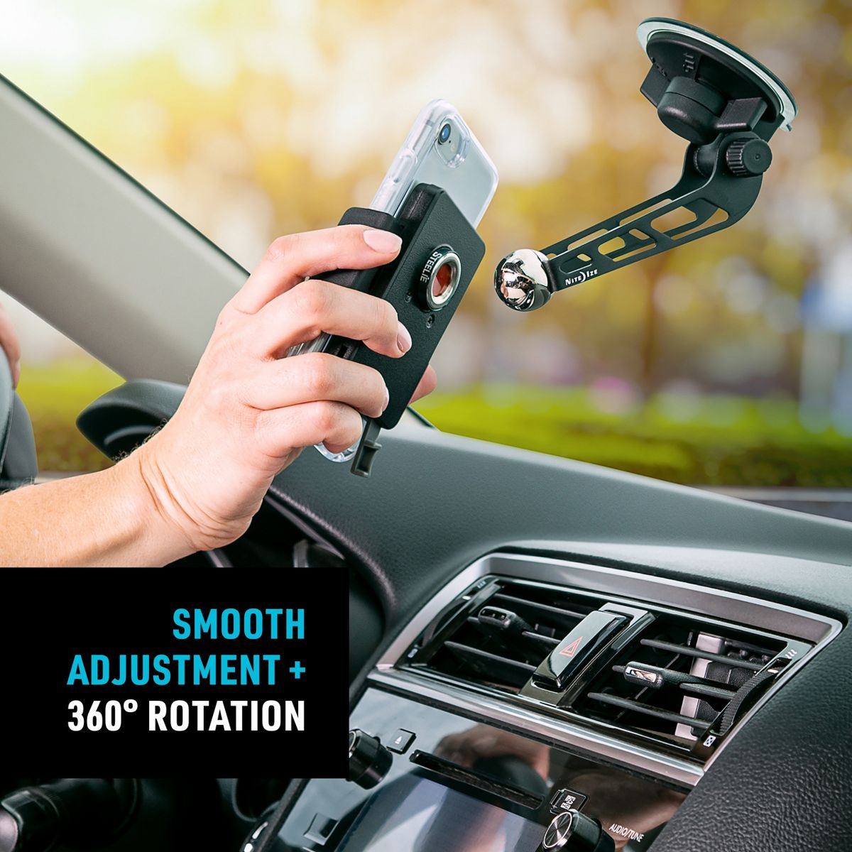 Nite Ize Steelie Squeeze Windshield Kit - Magnetic, Sturdy Phone Holder with Universal Design - Compatible with Apple MagSafe iPhones and Accessories - thumbnail 8