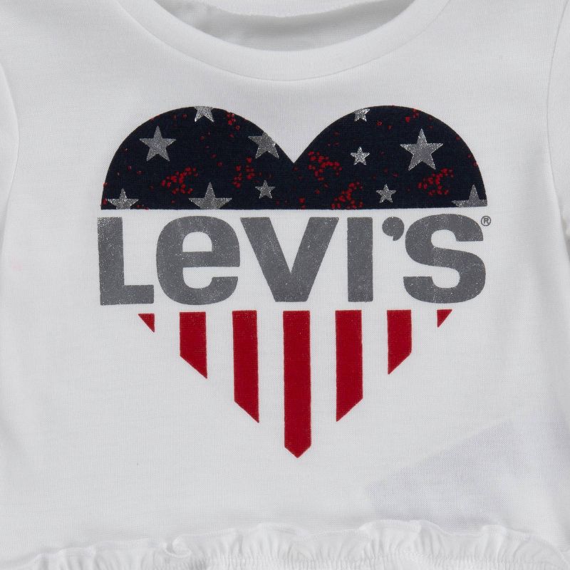 Levi's® Baby Girls' 2pc Ruffle Tunic Top & Leggings Set - White, 3 of 5