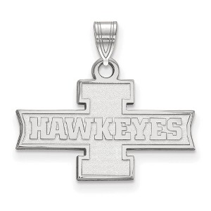 Black Bow Jewelry 14k White Gold Iowa Hawkeyes NCAA Small Pendant - 1 of 3