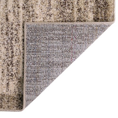 Modern Beige & Ivory Easy-Care Synthetic Area Rug - 5' x 8'