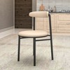 LeisureMod Dining Chair Upholstered in Polyester with Steel Legs Lume Series Set of 4 - 2 of 4