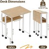 TackView 31.5''Folding Desk Small Rolling Desk with Storage Shelf &Wheels ,Foldable Computer Table for Small Spaces - 3 of 4