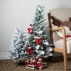 36"H & 24"H Sullivans Artificial Snowy Cedar Accent Christmas Tree Set of 2, Green-White, Indoor Christmas Decor - 3 of 4