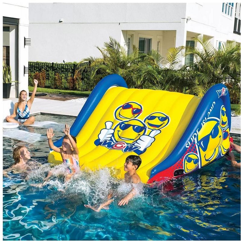 WOW Slide N Smile Playground 9FT Floating Island Slide and 10FT Water Walkway, 3 of 4