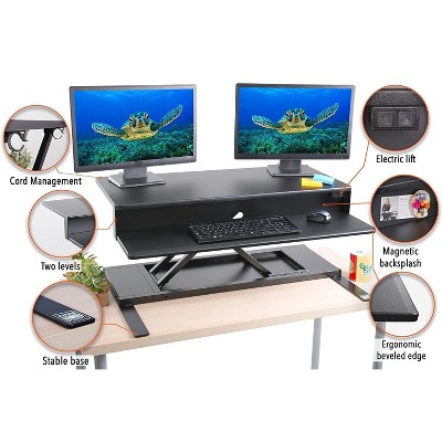 FlexPro Premier 36" Electric Sit-to-Stand Desk Converter in Black