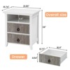 Grey Wooden Nightstand with 2 Drawers and Open Shelf, Ripple Pattern Bedside Table with Fluted Design, Suitable End Side Table for Bedroom, Living R - 3 of 4
