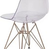 Dsvimoy Accent Chair 2 Pack Eames Chair with Eiffel Tower Golden Base for Dining Room, White, 24"*20"*17" - 3 of 4