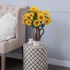 GlasFlength Artificial Plants Small Fake Plants Artificial Cream Sunflower Faux Plants for Indoor Home Decor, Yellow, 10.2"*11"*18.9" - 3 of 4