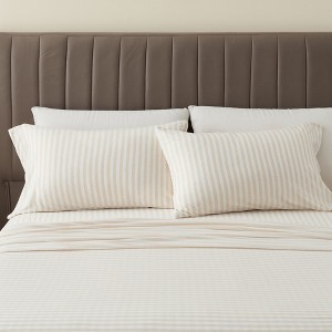 Ultra-Soft Cotton Heathered Melange Jersey Knit Sheet Set - Great Bay Home - 1 of 4