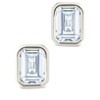 SHINE by Sterling Forever Sterling Silver Emerald Cut Bezel Set Stud Earrings - 3 of 4