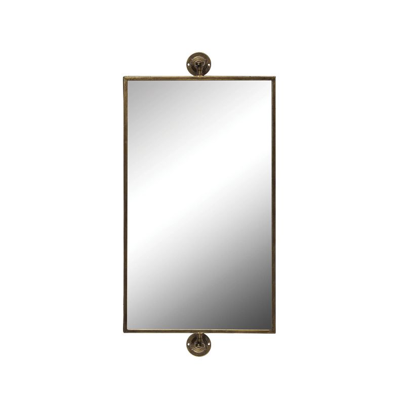 26.5&#34; Metal Swivel Wall Mirror Brass - Storied Home, 3 of 9