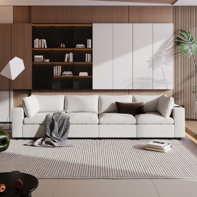 Cailyn 4pcs Sectional Sofa Sleeper Couch with USB Charge Ports, Wireless Charging and Bluetooth Speaker in Arm, Indoor Furniture - Maison Boucle