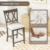 Tangkula 2PCS Bar Stools 24"Counter Height Stools w/ Linen Fabric Upholstered Seat Gray - 3 of 4
