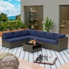 UPTIOT 7-Piece Wicker Outdoor Patio Conversation Sofa Set - 4 of 4