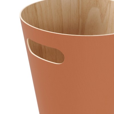 Sierra Light Brown Wood 2-Gallon Trash Can