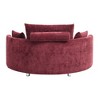 Sapphtopaz Foldable Sleeper Sofa Pull Out Couch Linen 3 Seat Round Sofa Bed Adjustable Futon Sofa Bed with 3 Pillows Couches for Living Room - 3 of 4