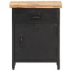 vidaXL Bedside Cabinet 15.7"x11.8"x20.5" Rough Mango Wood - 3 of 4