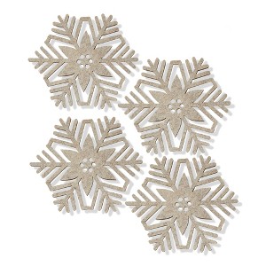 Tag Snowflake Coasters for Living Room End Tables & Side Tables, Set of 4 - 1 of 2
