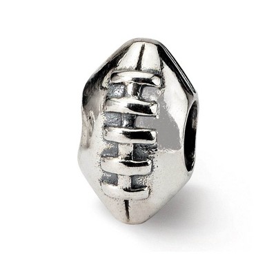 Black Bow Jewelry Sterling Silver Polished Football Bead Charm