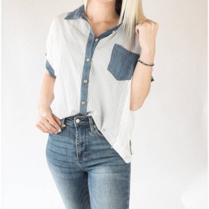 Women's Colorblock Lace Shirt - ee:some - 1 of 4