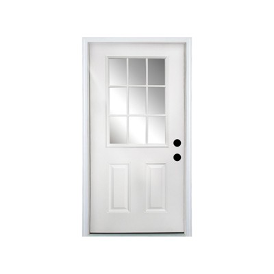 Professional Manufacturer Right Hand Inswing Low-E Glass 6-Lite 3/4 Lite Fiberglass Front Door Classic Design Exterior Entrance Door