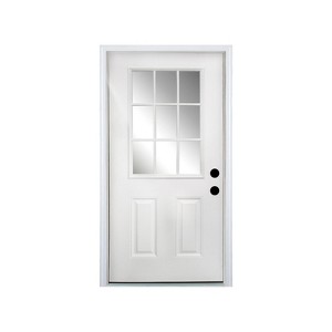 Professional Manufacturer Right Hand Inswing Low-E Glass 6-Lite 3/4 Lite Fiberglass Front Door Classic Design Exterior Entrance Door - 1 of 4