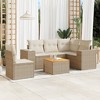 vidaXL Garden Sofa Set Beige PE Rattan, Powder-coated Steel Fits 6 people - 2 of 4